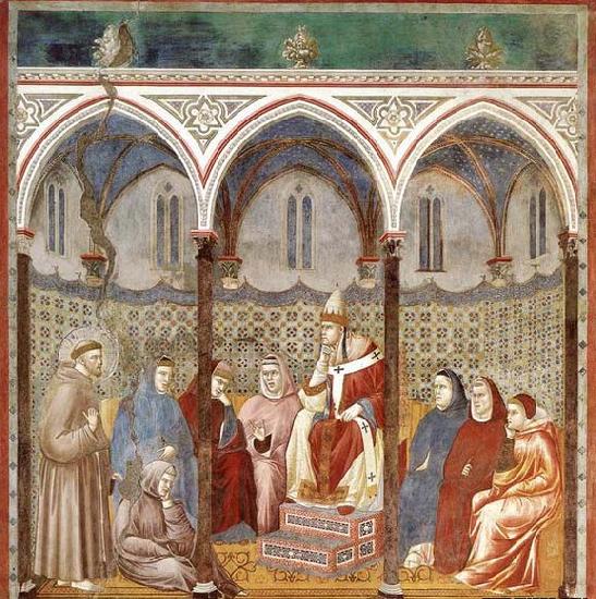 GIOTTO di Bondone St Francis Preaching before Honorius III Norge oil painting art